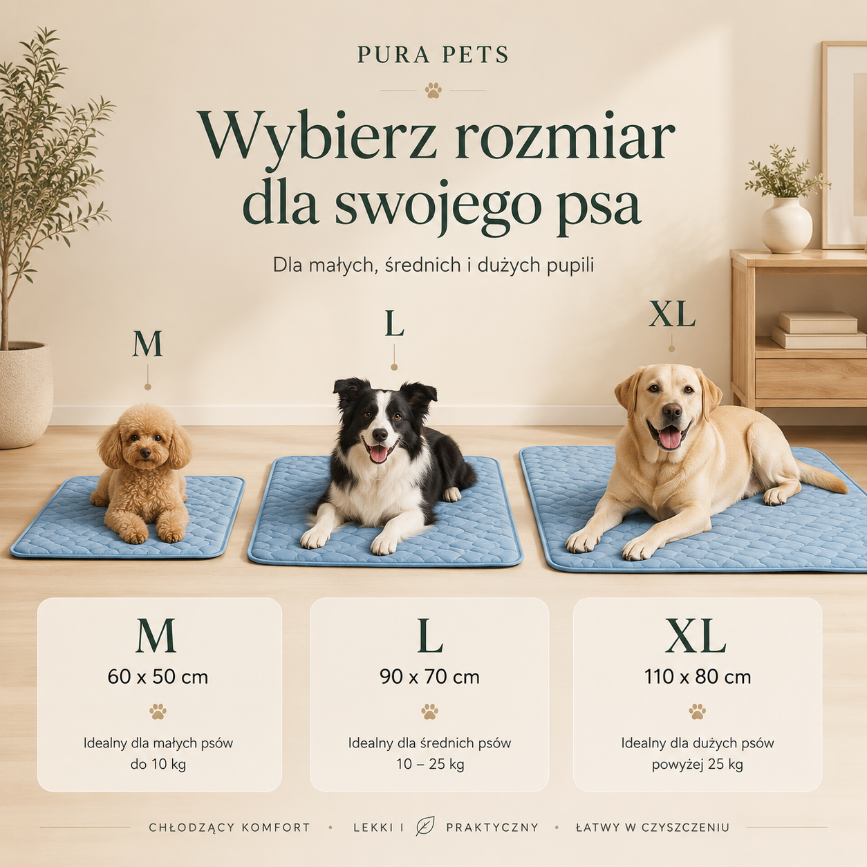 PuraChill - wybierz rozmiar dla swojego psa