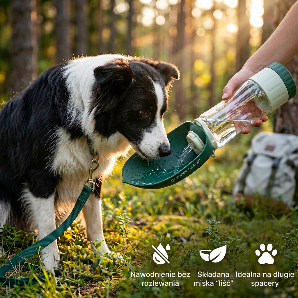 PuraSip™ Outdoor Bottle Butelka Turystyczna z Miską dla Psa